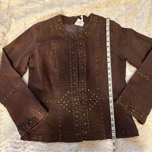 Brown studied Jean jacket by Diane Gilman